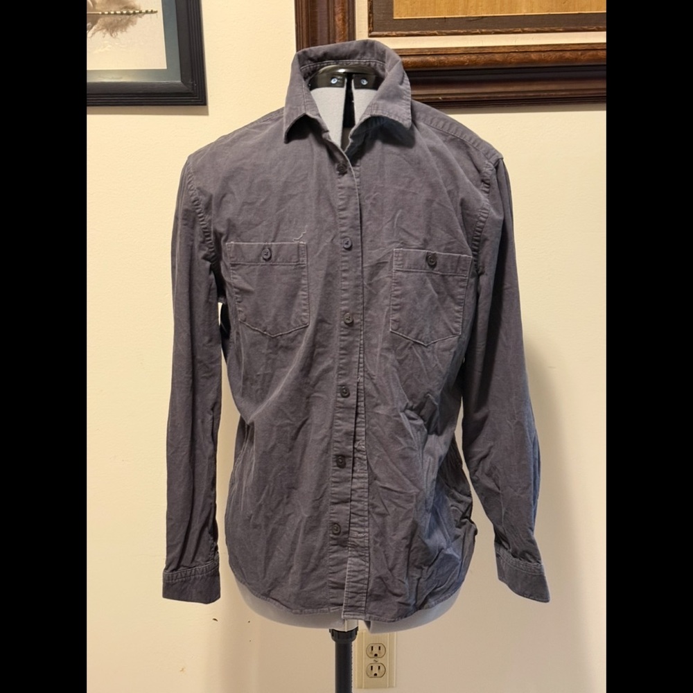 Express Men's Gray Button-Up Shirt